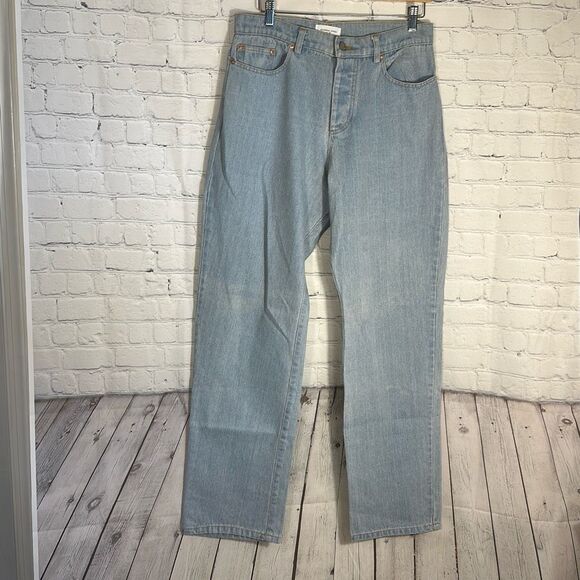Nichole Lynel Jeans Womens 31 Blue Denim The Label Wide Leg Baggy Light Wash - Picture 1 of 7